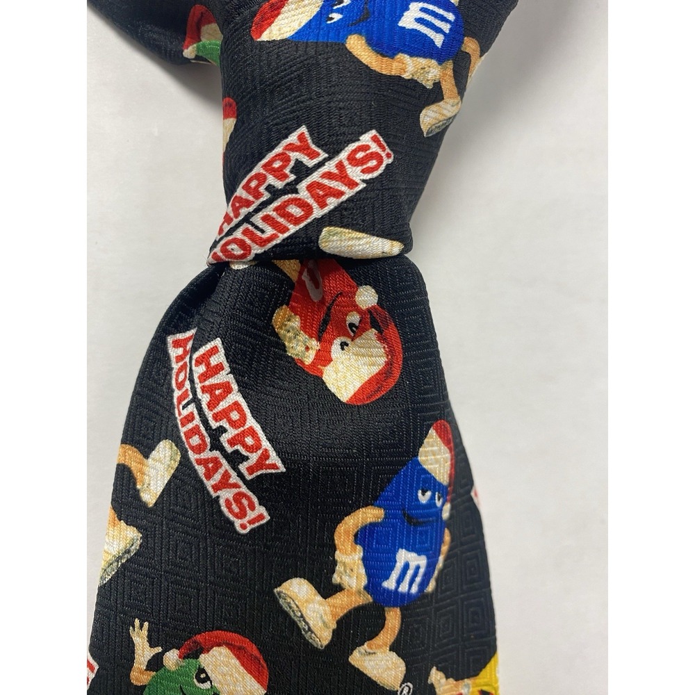 M&M's Happy Holidays Neck‎ Tie Multicolor Novelty Christmas Candies 60" x 3 7/8"